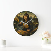 Kayaking Funny Mona Lisa Kayaker Gift Grote Klok (Huis)