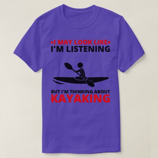 Kayaking geobsedeerd door design voor Kayak-zeelie T-shirt (Design voorkant)
