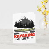 Kayaking Gets Me Wet Funny Kayak Kayaker Christmas Kaart (Gele Bloem)
