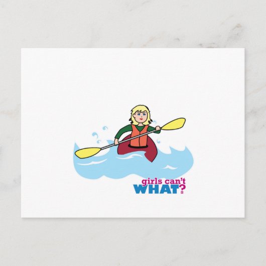 Kayaking Girl - Light/Blonde Briefkaart (Voorkant)