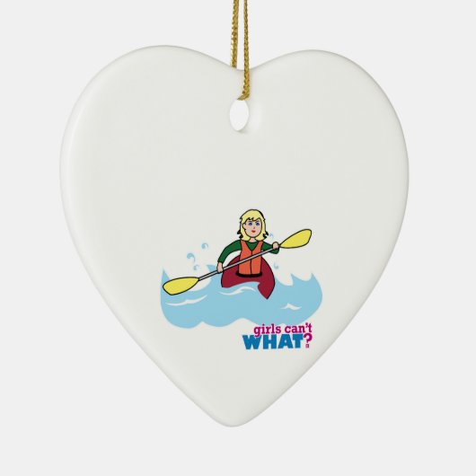 Kayaking Girl - Light/Blonde Keramisch Ornament (Rechts)