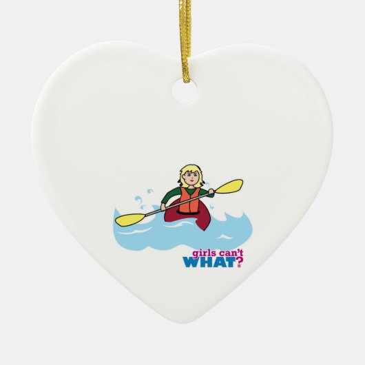 Kayaking Girl - Light/Blonde Keramisch Ornament (Voorkant)