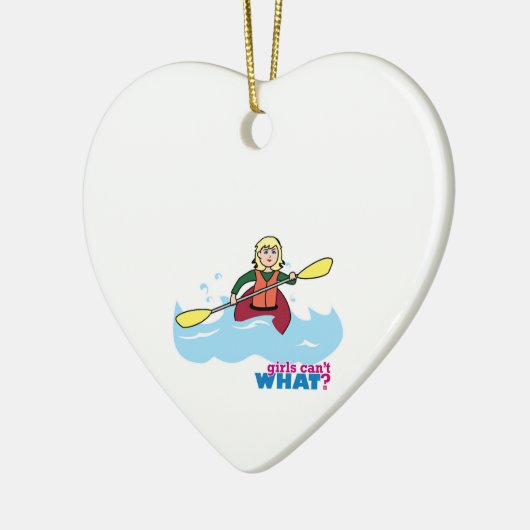 Kayaking Girl - Light/Blonde Keramisch Ornament (Links)
