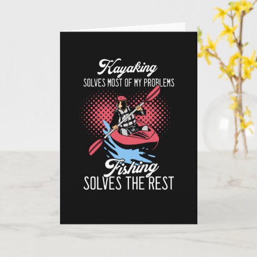 Kayaking, grappige visserij kaart (Gele Bloem)