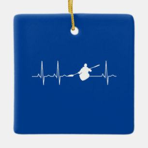 Kayaking Heartbeat Keramisch Ornament