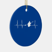 Kayaking Heartbeat Keramisch Ornament (Rechts)