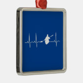 Kayaking Heartbeat Metalen Ornament (Rechts)