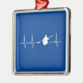 Kayaking Heartbeat Metalen Ornament (Links)