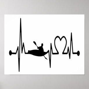 Kayaking Heartbeat Poster