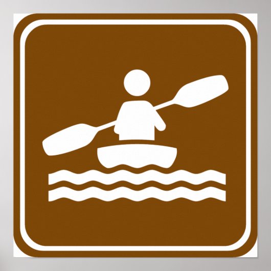 Kayaking Highway Sign Poster (Voorkant)