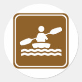 Kayaking Highway Sign Ronde Sticker (Voorkant)