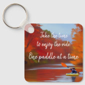 Kayaking in de Herfst Gepersonaliseerde Sleutelhan Sleutelhanger (Voorkant)