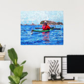 Kayaking in de Painterly van de Barenoff-eilanden  Poster (Thuiskantoor)
