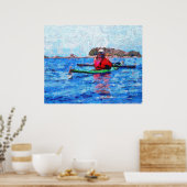 Kayaking in de Painterly van de Barenoff-eilanden  Poster (Keuken)