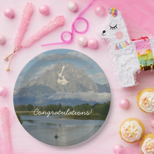 Kayaking in Grand Teton National Park Papieren Bordje (Feest)