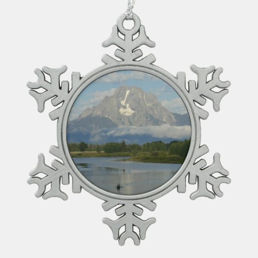 Kayaking in Grand Teton National Park Tin Sneeuwvlok Ornament (Voorkant)