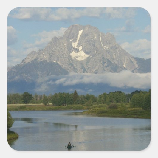 Kayaking in Grand Teton National Park Vierkante Sticker (Voorkant)