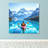  Kayaking in Mountains  Beautiful Nature Canvas Afdruk (Insitu (Houten vloer))