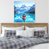  Kayaking in Mountains  Beautiful Nature Canvas Afdruk (Insitu (Slaapkamer))