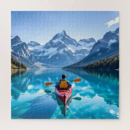 Kayaking in Mountains Beautiful Nature Legpuzzel (Verticaal)