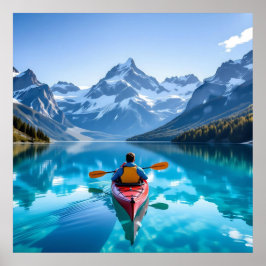  Kayaking in Mountains  Beautiful Nature Poster