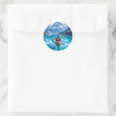  Kayaking in Mountains  Beautiful Nature Ronde Sticker (Tas)