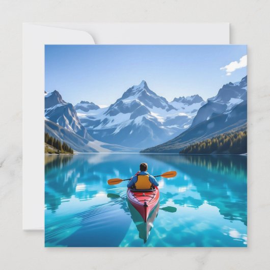 Kayaking in Mountains Blank Feestdagenkaart (Voorkant)