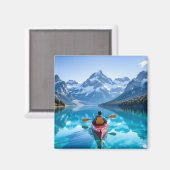  Kayaking in Mountains   Magneet (Voorkant / Achterkant)