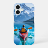 Kayaking in Mountains Personalized iPhone 16 Hoesje (Achterkant)