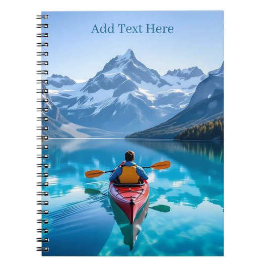  Kayaking in Mountains Personalized Notitieboek (Voorkant)