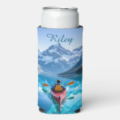  Kayaking in Mountains Personalized Seltzer Blikjeskoeler (Seltzer Voorkant)