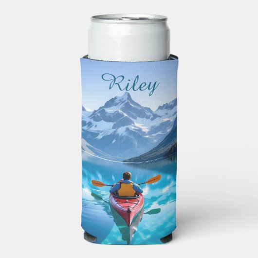 Kayaking in Mountains Personalized Seltzer Blikjeskoeler (Seltzer Voorkant)