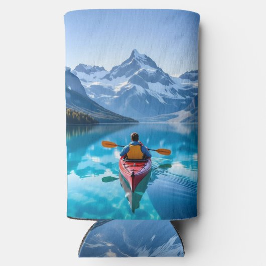  Kayaking in Mountains Personalized Seltzer Blikjeskoeler (Achterkant)