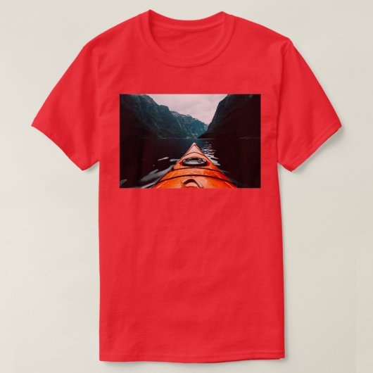 Kayaking in Noorwegen fjord T-shirt (Design voorkant)