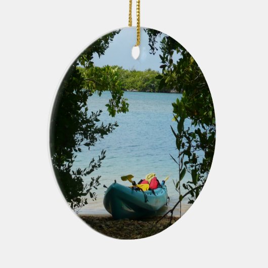 Kayaking in St. Thomas US Maagdeneilanden Keramisch Ornament (Rechts)