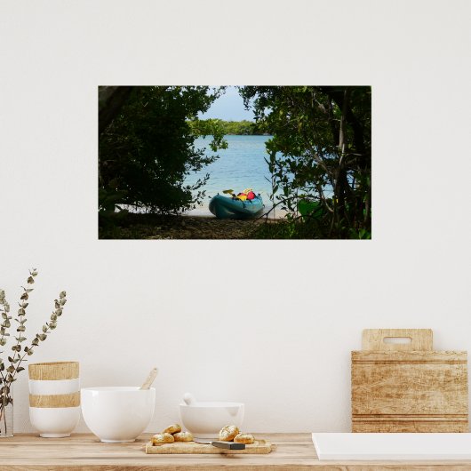 Kayaking in St. Thomas US Maagdeneilanden Poster (Keuken)