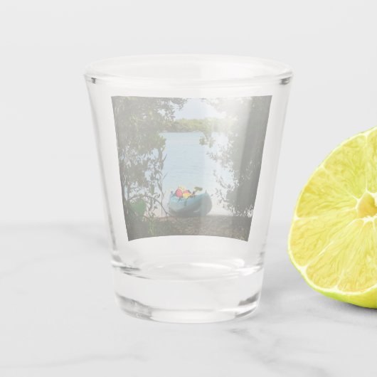 Kayaking in St. Thomas US Maagdeneilanden Shot Glas (Achterkant)