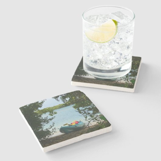 Kayaking in St. Thomas US Maagdeneilanden Stenen Onderzetter (Zijkant)