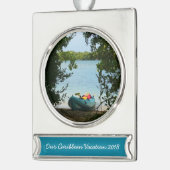 Kayaking in St. Thomas US Maagdeneilanden Verzilverd Banner Ornament (Links)