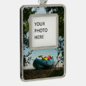 Kayaking in St. Thomas US Maagdeneilanden Verzilverd Omlijst Ornament (Rechts)