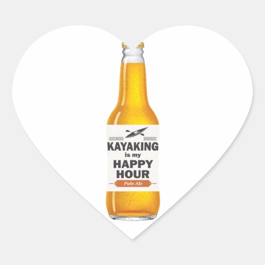 Kayaking is mijn gelukkige uur hart sticker (Voorkant)
