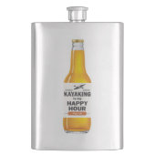 Kayaking is mijn gelukkige uur heupfles (Voorkant)