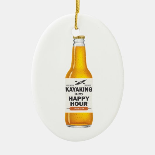 Kayaking is mijn gelukkige uur keramisch ornament (Voorkant)