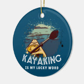 Kayaking is mijn geluksvogel keramisch ornament (Links)