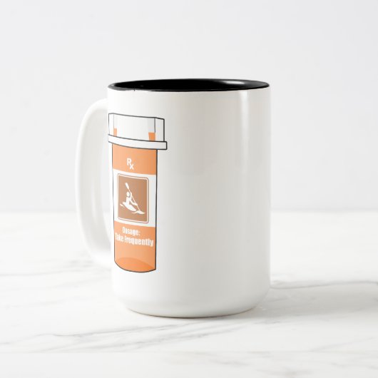 Kayaking is mijn geneesmiddel tweekleurige koffiemok (Voorkant links)