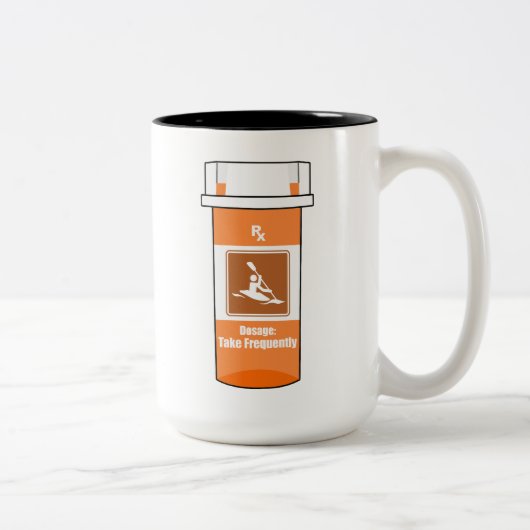 Kayaking is mijn geneesmiddel tweekleurige koffiemok (Rechts)