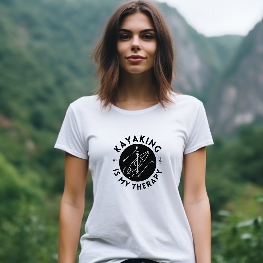 Kayaking is mijn therapie 3 vrouwen t-shirt