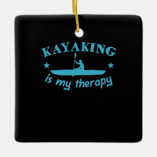 Kayaking is mijn therapie keramisch ornament (Voorkant)