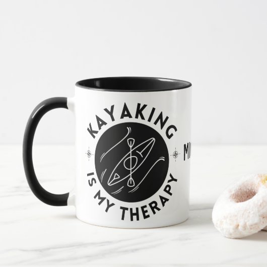 Kayaking is mijn therapie mok (Met donut)