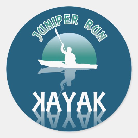 Kayaking Juniper run - Kayak Ronde Sticker (Voorkant)